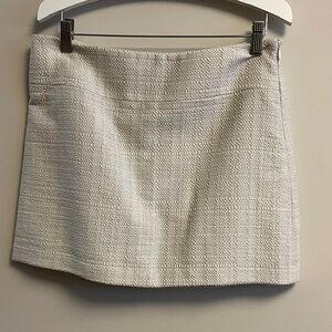 Theory Cream Textured Mini Skirt